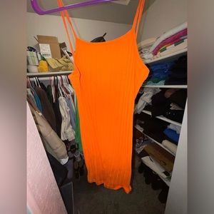 Orange skin tight dress